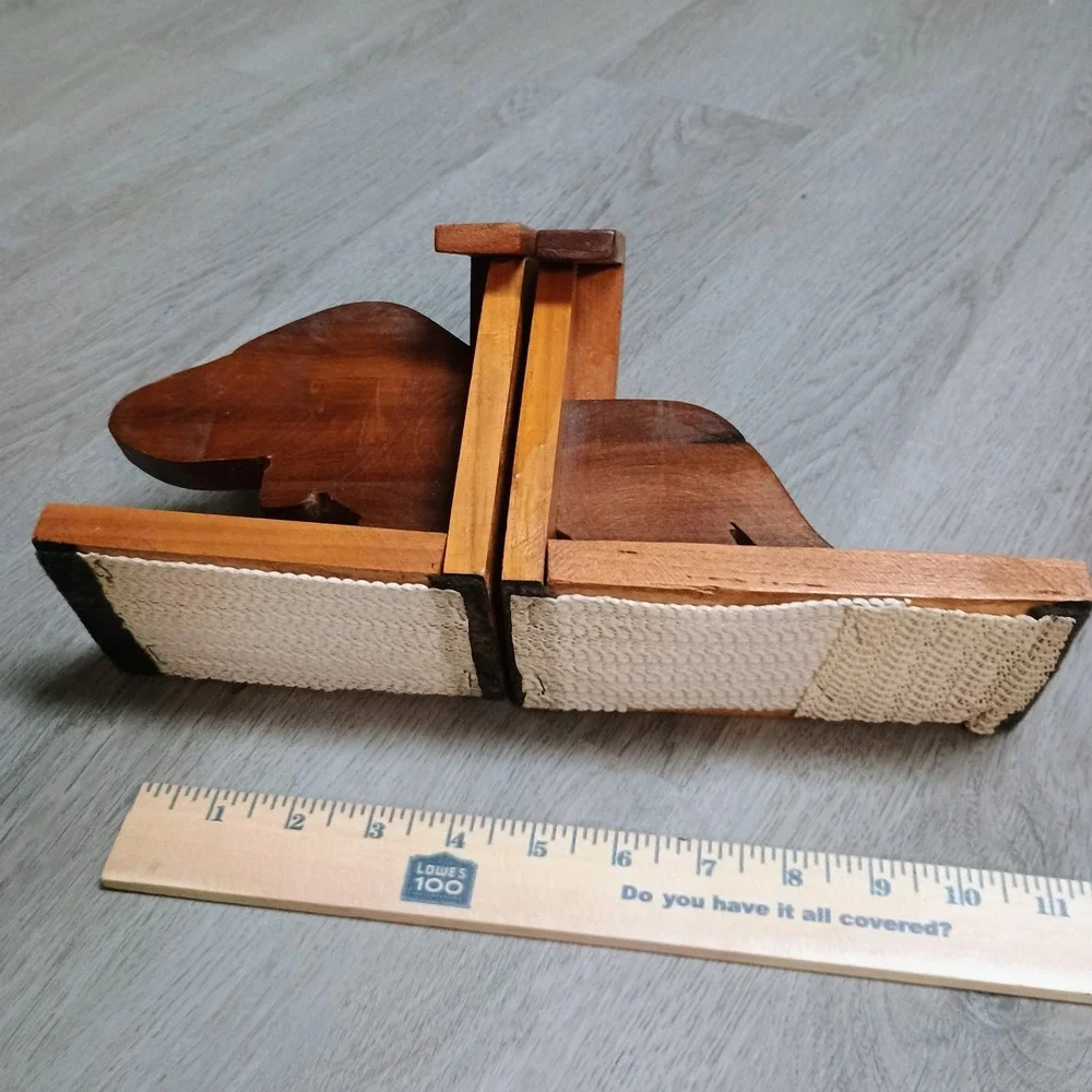 Homemade Handmade Wooden Weiner Dog Dachshund Bookends Book Reading Dog - Picture 7 of 7